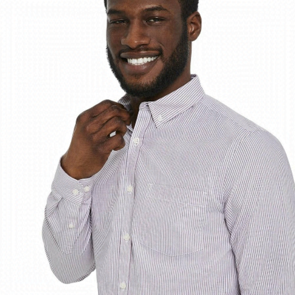 2/$18 Men's Long Sleeve Washed Poplin Shirt